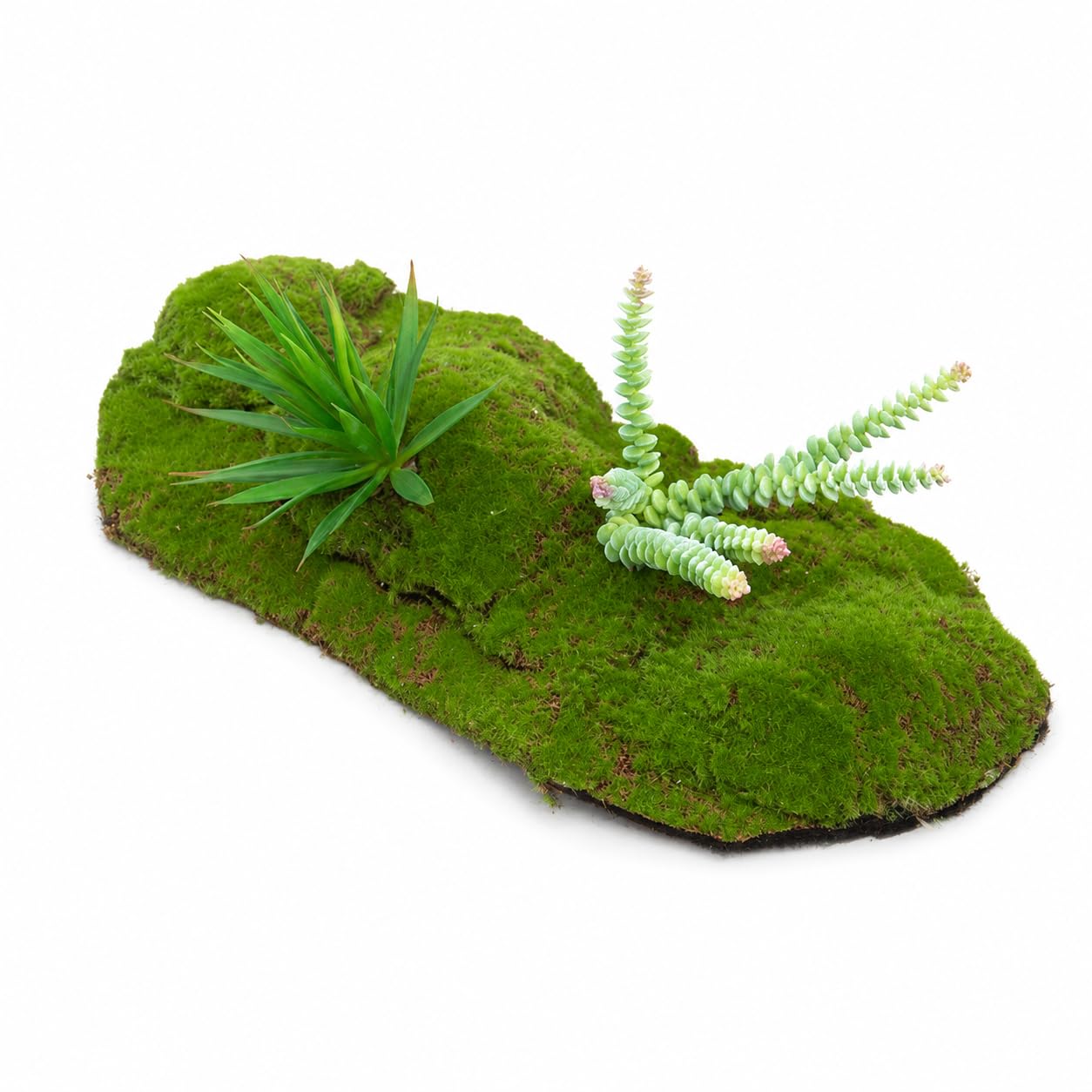 Artificial para Dioramas, Decoración Interiores, con Piedras, 25x20x17cm, Verde/Gris/