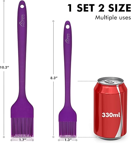 Miniatura 2 de HOTEC Cepillos de repostería de silicona resistentes al calor, para untar aceite y salsa de mantequilla, adobos para barbacoa, parrilla, hornear,