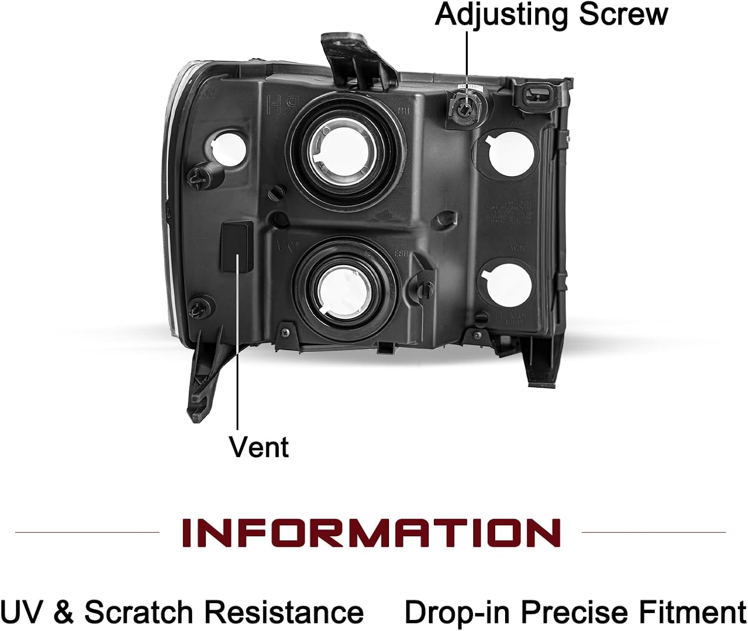 JSBOYAT Fits for 07-13 GMC Sierra 1500/07-14 GMC Sierra 2500HD 3500HD Headlight Assembly Replacement OE factory Style LH Left Driver Side