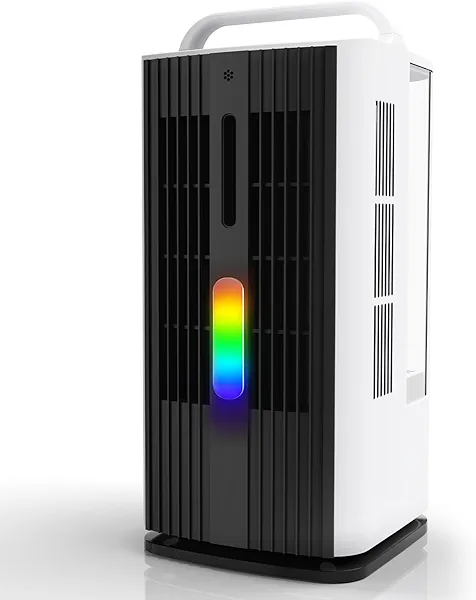 XAMATTS Portable Air Conditioners w/Remote,1.7L Desktop Mini Air Conditioner Fan w/7 Color LED Lights, 120° Oscillating Evaporative Air Cooler Fan w/3 Speeds & 7H Timer for Bedroom, Office Indoor Use