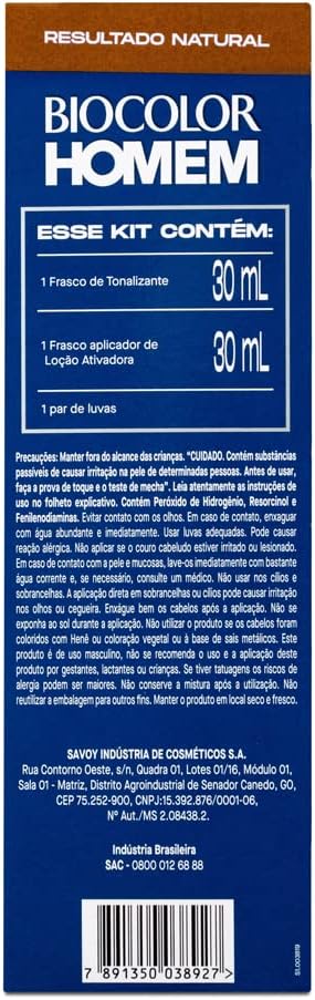 Biocolor Homem Tonalizante De Cabelo Masculino Bozzano Castanho Claro