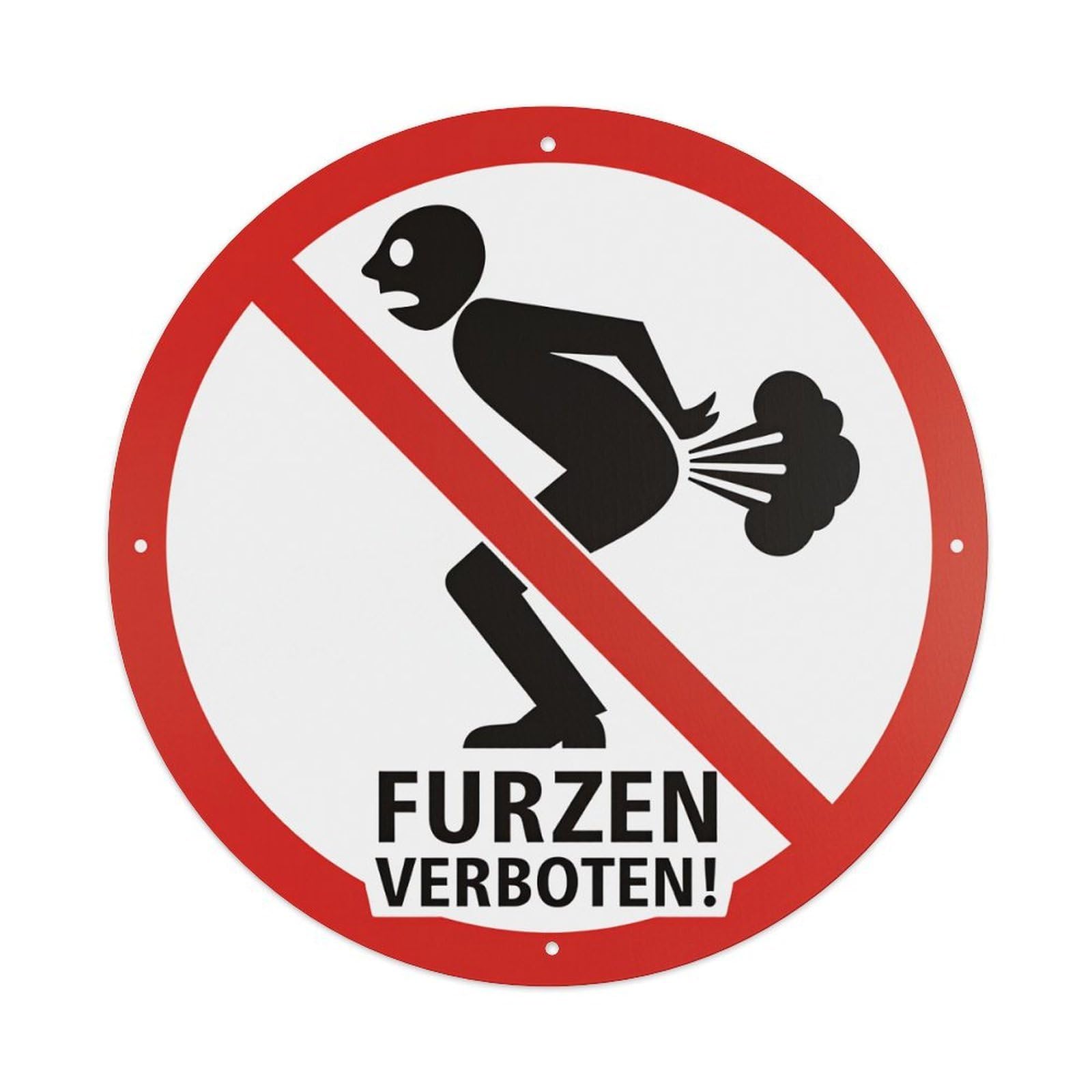 No Farting Allowed Sign Round Tin Sign Vintage Metal Poster Retro Bar, Home, Man Cave, Kitchen, Laundry Room Wall Art Decor Gift 8x8Inch