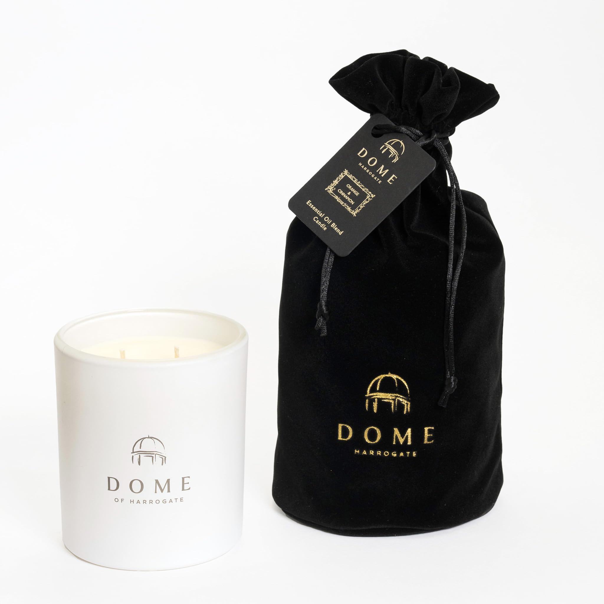 Dome of Harrogate Vela perfumada naranja y canela Twin Wick 50cl - Tiempo de combustión 55hrs