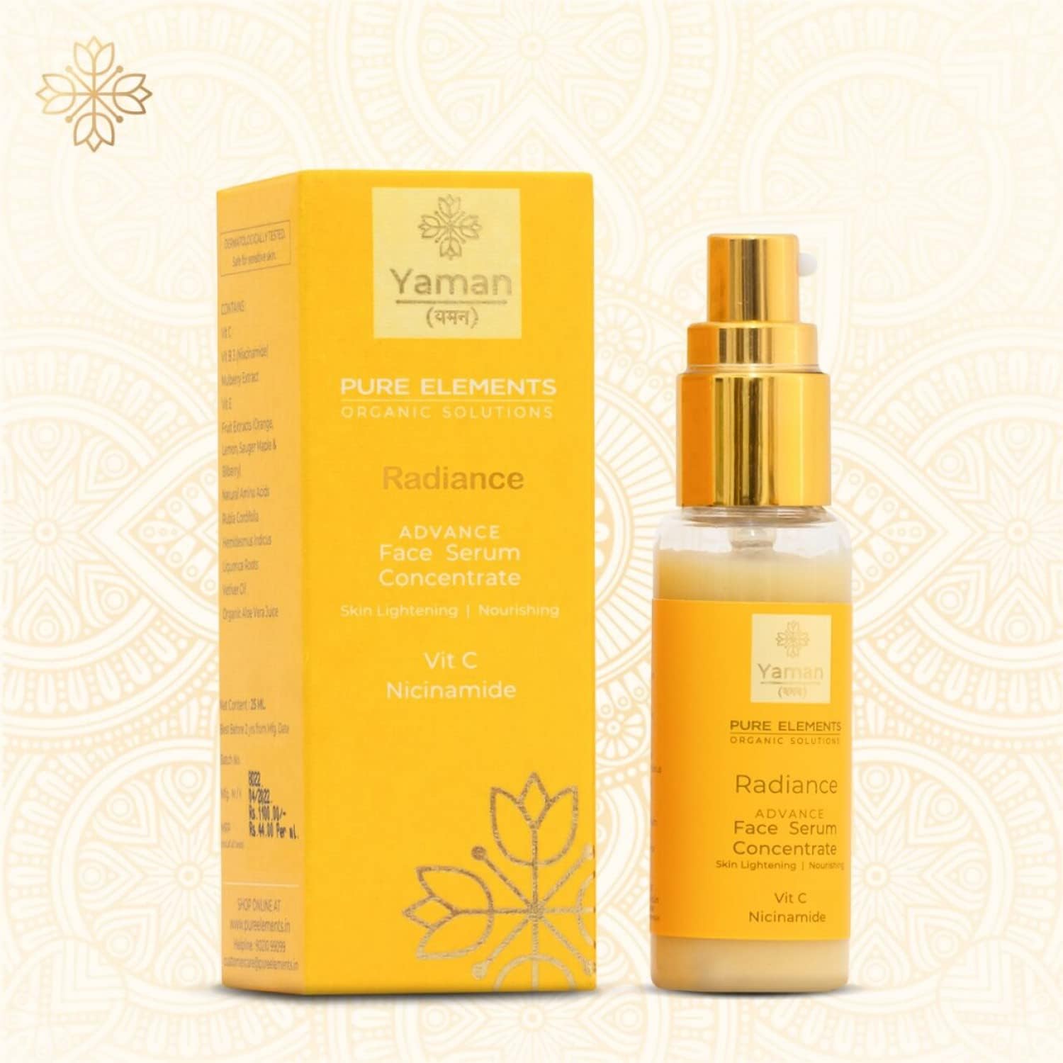 PURE ELEMENTS Radiance Advance Face Serum Vit C & Niacinamide Face Serum For Radiant And Smoother- 25 ML