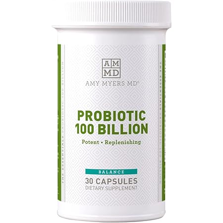Dr. Amy Myers Best Probiotics 100 Billion CFU Per Capsule - for Women & Men - Powerful Combination of Doctor Approved Strains - Supports Healthy Digestion and Gut Bacteria Balance - One Month Supply