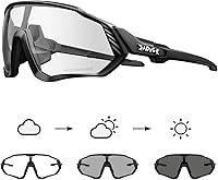 KAPVOE K9408 Photochromic Cycling Glasses - MTB Sunglasses Clear to Dark Gray, UV400 for Men Women Bike Riding