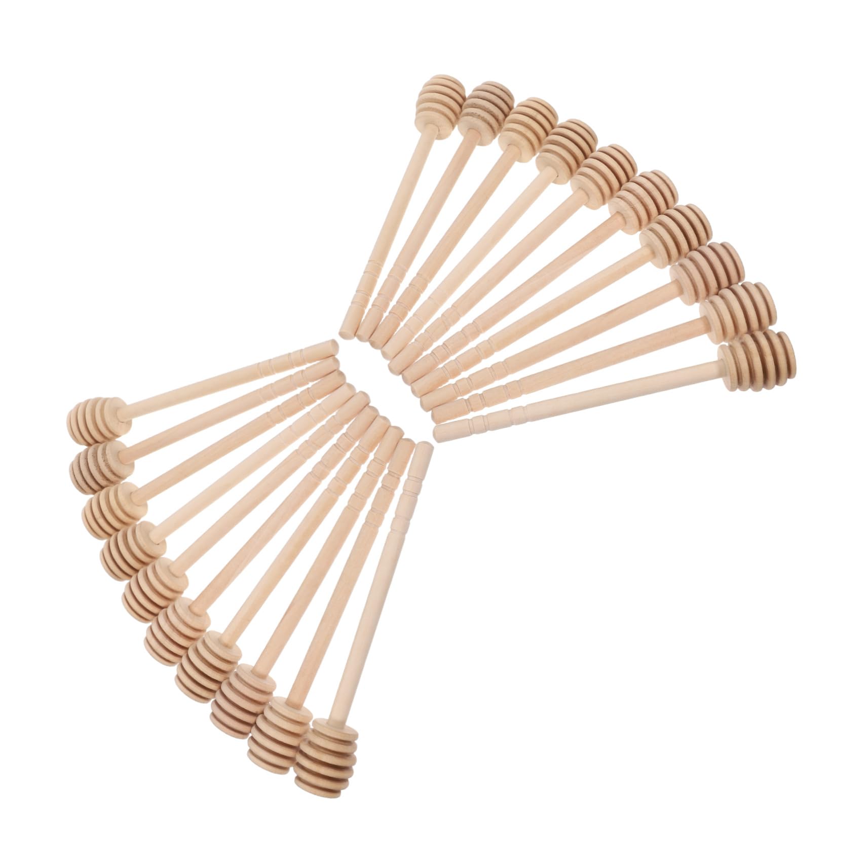 CATIEBYE 50pcs Wooden Honey Stirrers Grooved Dipping Spoons for Effortless Mixing of Honey Chocolate and Syrup for Enhancing Tea and Sweetening Beverages