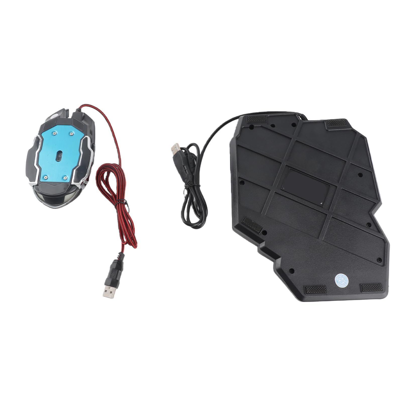 Combo de teclado y mouse para juegos, teclado mecánico retroiluminado con cable con soporte para teléfono, consola de juegos convertidor para win2000, winXP, ME, Vista7, Vista8, etc. (Mix lite+F6+G2)