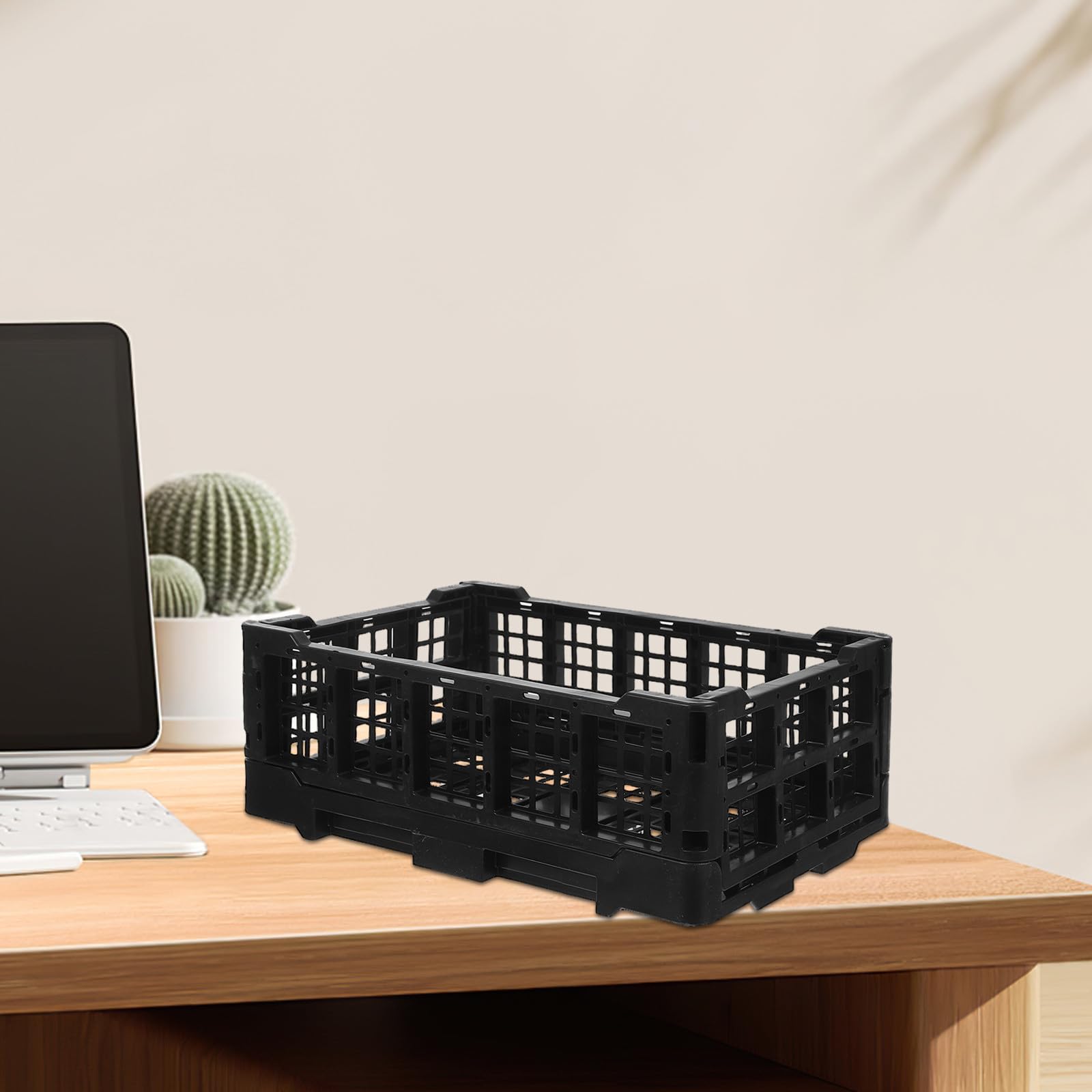 DOITOOL Caja de plástico plegable de 2 piezas: organizador portátil decorativo para ropa sucia en el armario. Cesta plegable funcional debajo de la cama. Solución de almacenamiento.