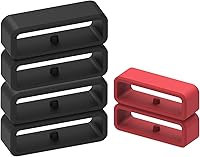 Vista 8 de Anillos de sujeción compatibles con Garmin Instinct 2/Instinct/Forerunner 35/Forerunner 30 bandas (paquete de 6) con hebilla de goma para reloj