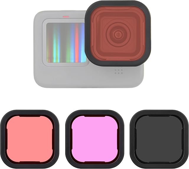 SOONSUN 3-Pack Lens Filter ND16 / Light Red/Magenta Filter for GoPro Hero 11 10 9 Black, Neutral Density and Color Correction Diving Lens Filter Kit for GoPro Hero 9 10 11 Black Camera