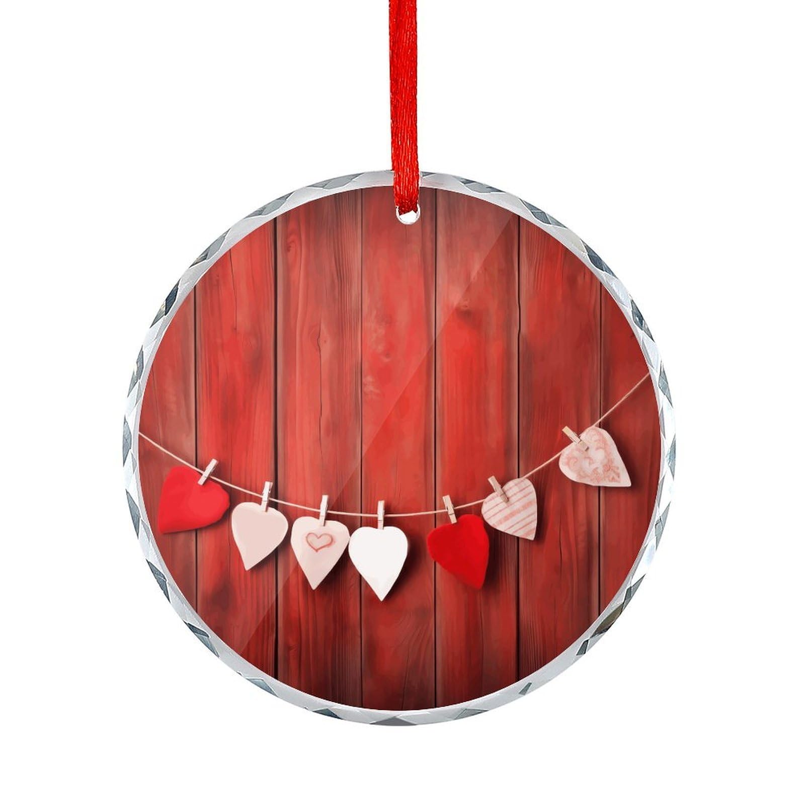 Btcowzrv Style Heart Shape On Wall Round Ornament Hanging Pendant Decor