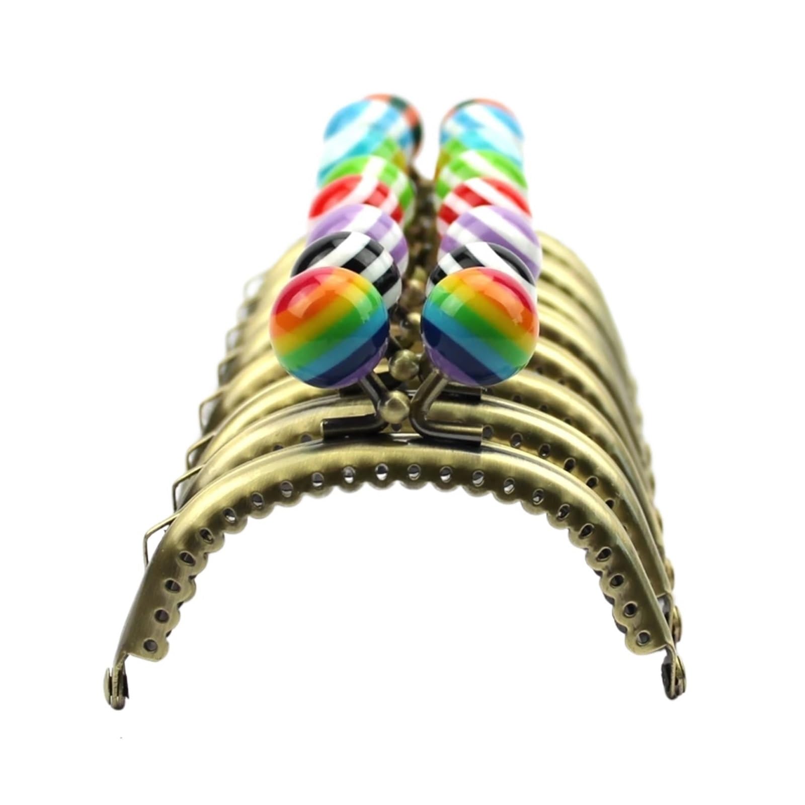 PVUVTNAHW 20pcs 8.5CM Antique Bronze Coin Metal Purse Frames Stripe Lollipop Head Kiss Clasp DIY Bag Accessorie