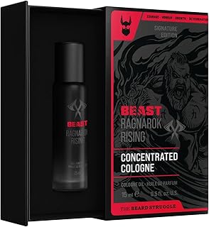 The Beast Line Cologne for Men by Beard Struggle - 6x Longer Than Traditional Colognes - Ragnarok Rising Eddie Hall Beast Line - Signature Edition - Mens Cologne, 15 mL Glass Roller Bottle