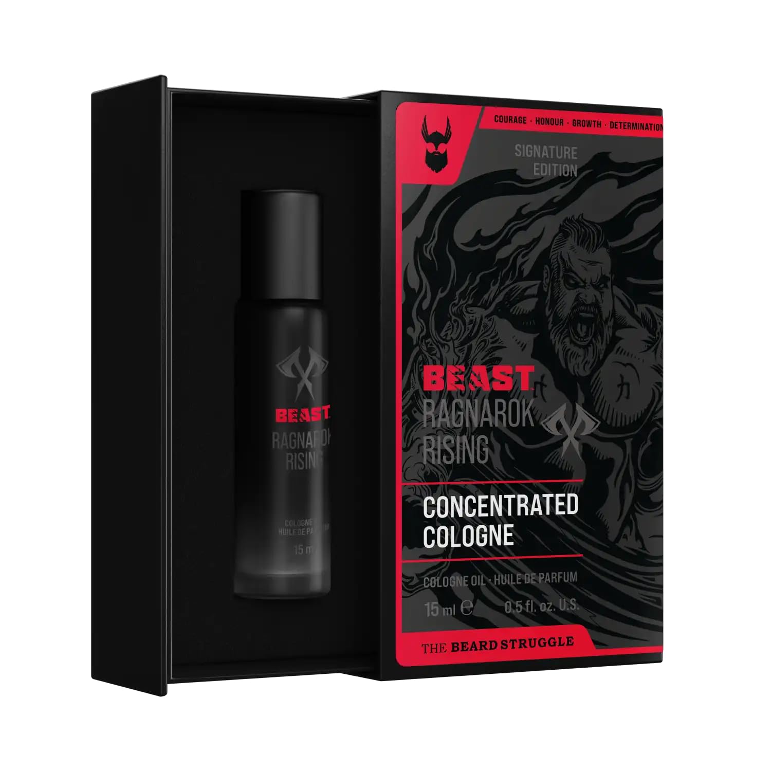 Beast Line Cologne for Men by - 6x Longer Than Traditional Colognes - Ragnarok Rising Eddie Hall Beast Line - Signature Edition - Mens Cologne, 15 mL Glass Roller Bottle