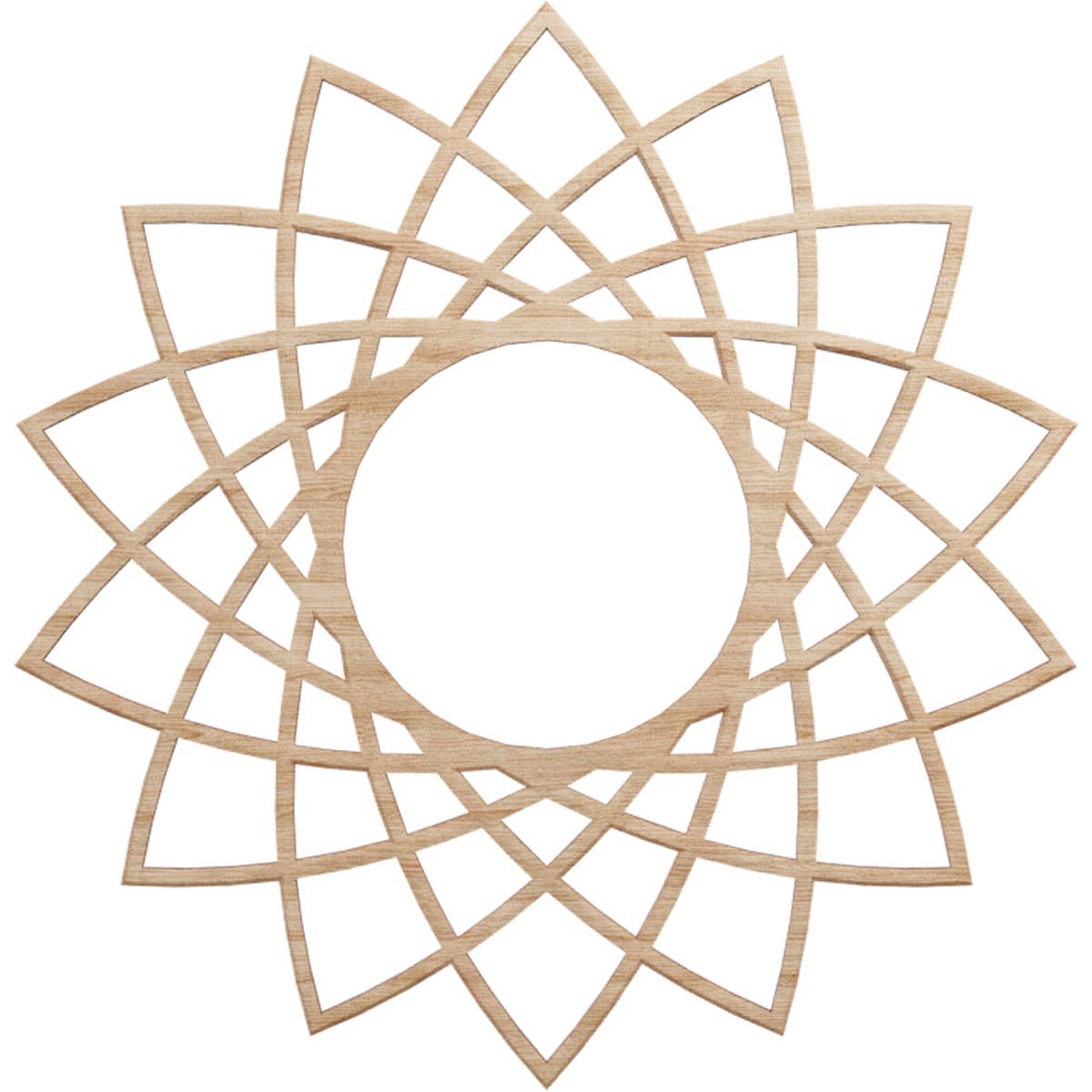 Ekena Millwork 18"OD x 6 7/8"ID x 3/8"T Eleanor Wood Fretwork Pierced Ceiling Medallion, Alder