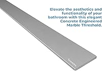 Vista 3 de Borde de ducha de 48 pulgadas Umbral de mármol de ingeniería gris concreto para sistemas de bandeja de ducha Schluter Kerdi y azulejos Redi