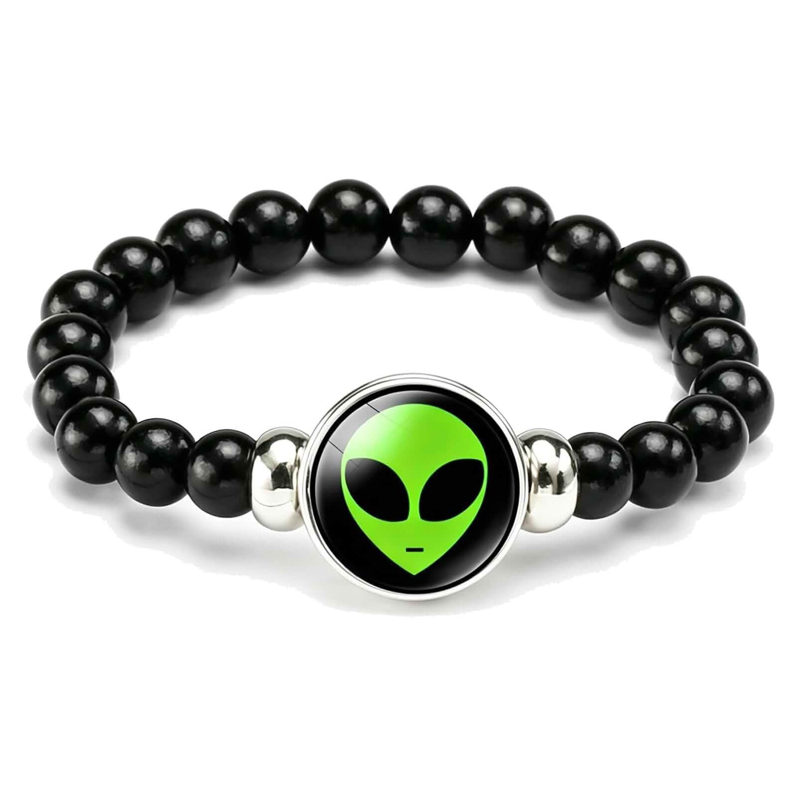 coadipress Alien Bracelet Space Glass Charm Beaded Stretch | Y2K Aesthetic, Outer Space Themed, Women's Jew...