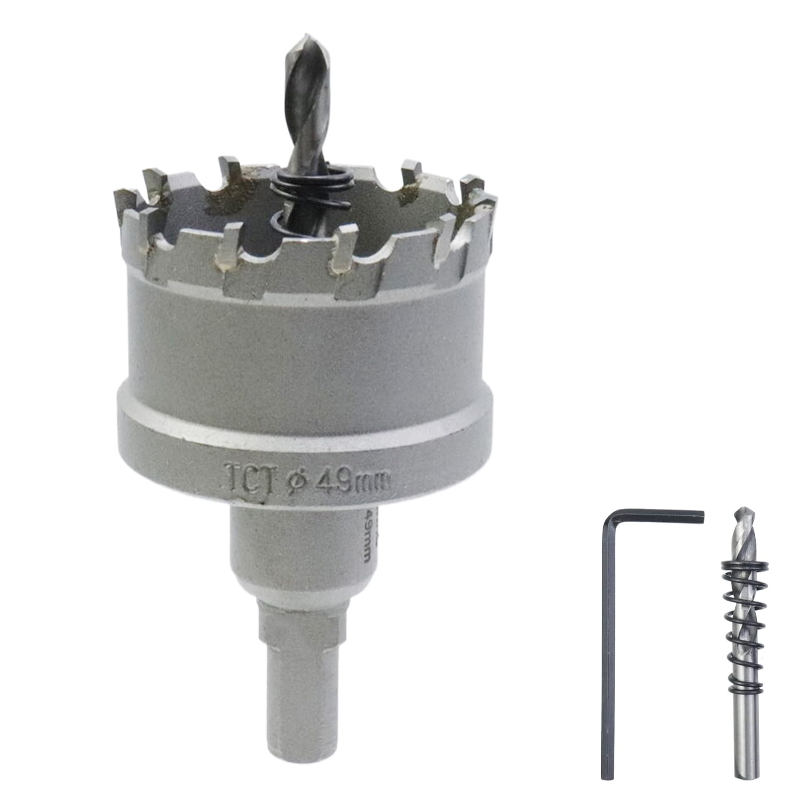 Rannb Carbide Hole Saw Multiple-Tooth Drill Bits Cutting Tool for Stainless Steel Alloy with Hex Wrench 1-15/16"/49mm Cutting Diameter