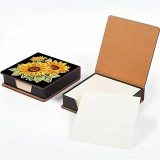 Diamond Painting Kit Note Box,Memo Paper Storage Box Diamond Art,Sticky Note Holder Diamonds Art,Diamonds Painting Memo Pad For Office Desk. (Sunflower)