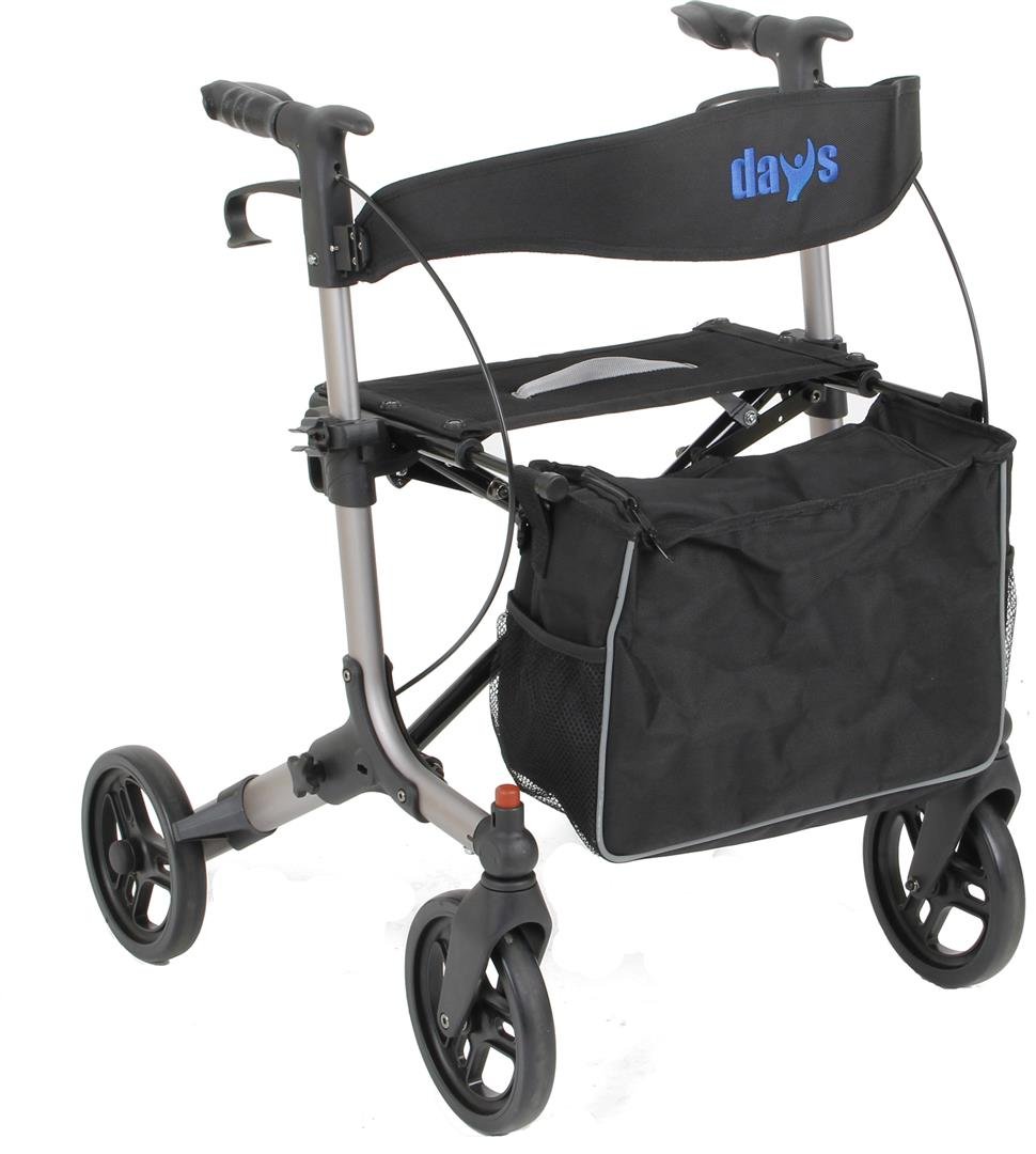 Buy Days Pulse Rollator, Silver, Lightweight Aluminum, Quick Release Front Wheels, Kerb Climbers