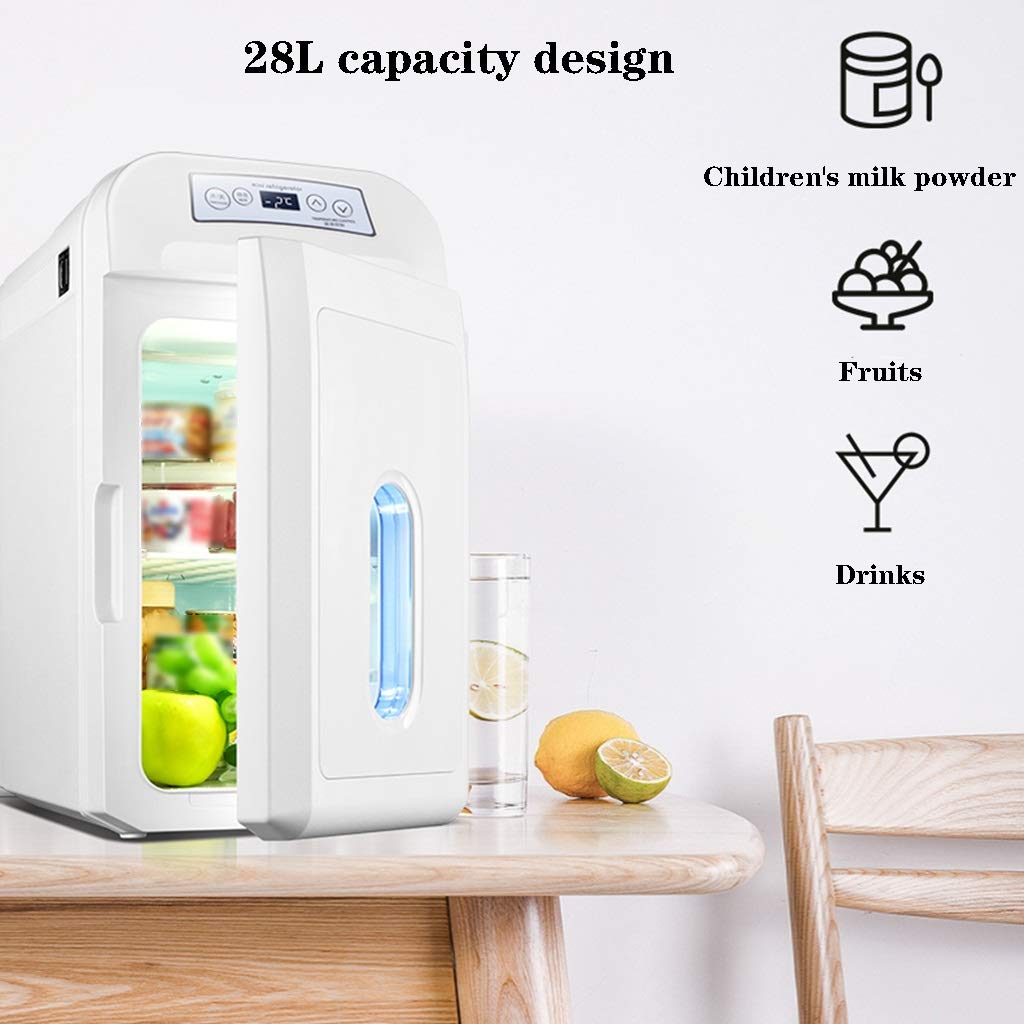 Coche Refrigerador Mini Congelador Pequeño,silencioso Y De Gran Capacidad De 28L,refrigerador De Automóvil para Refrigeración Y Calefacción De Automóviles Domésticos,12V 24V 220V