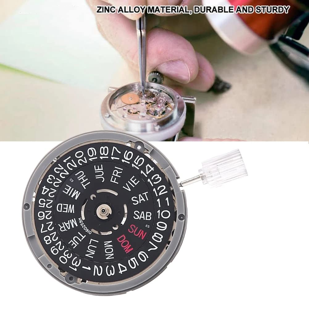 Carriere 1 Pezzo NH36/NH36A Doppio Calendario Orologio Nero Movimento 3 Posizione Orologio Movimento Meccanico Automatico Parti Accessori