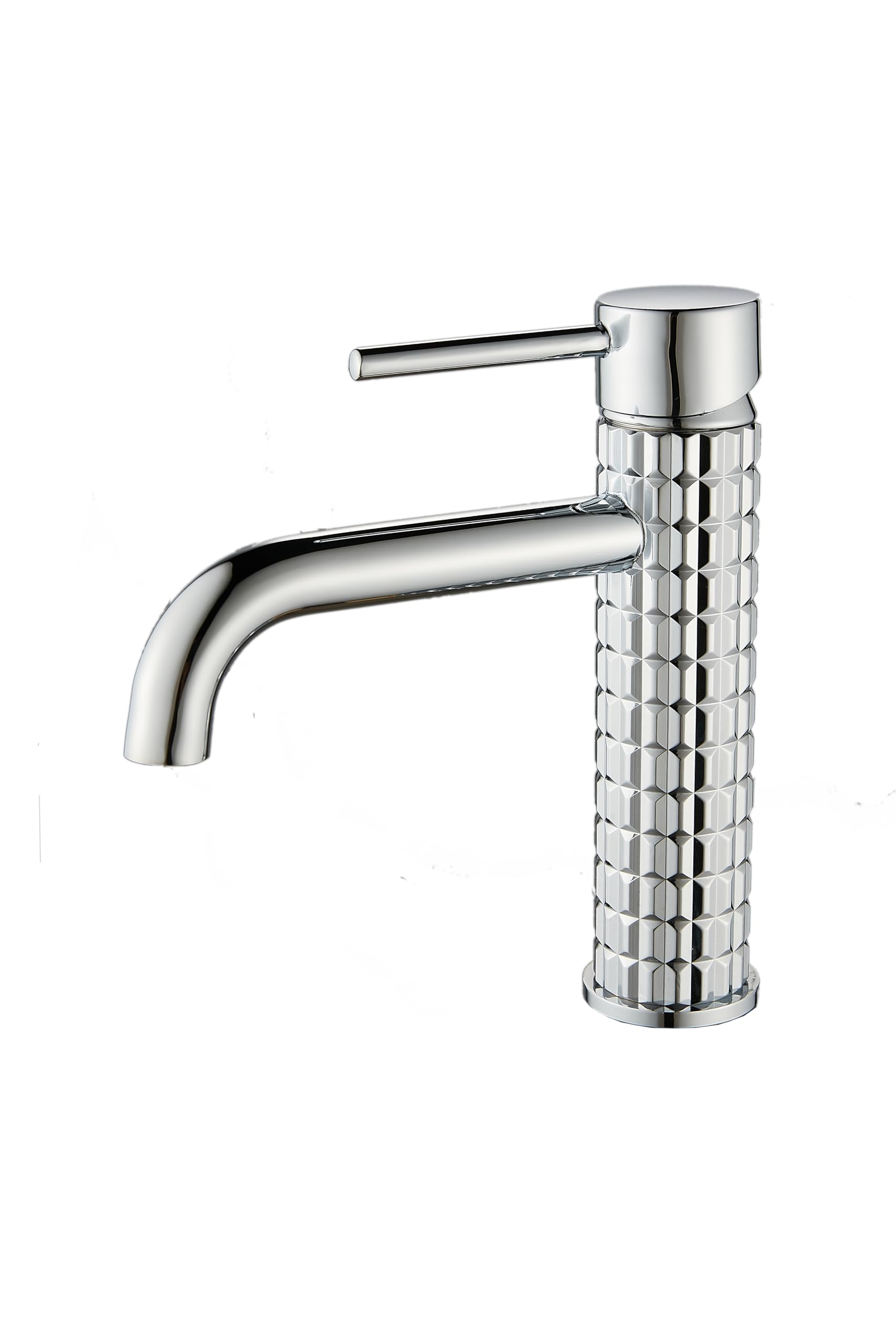 Basin Tap Bathroom Tap Bright Silver Bathroom Sink Tap Brass Single-Handle Taps Bathroom Sink Taps with G1/2 Size Hose