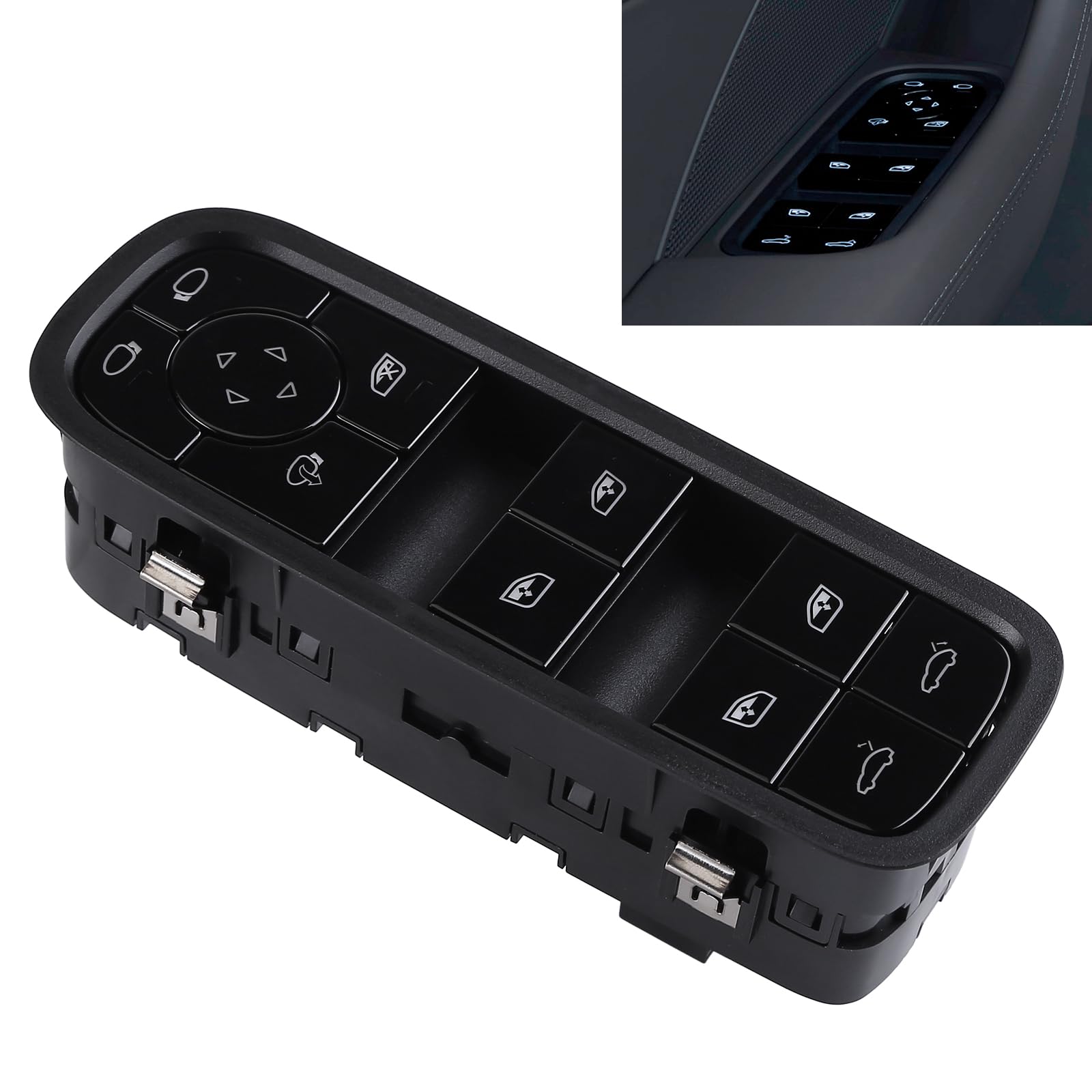 Botón de elevación de ventana delantera izquierda, interruptor maestro eléctrico Control de ventana 971959858C compatible con Panamera 16-23