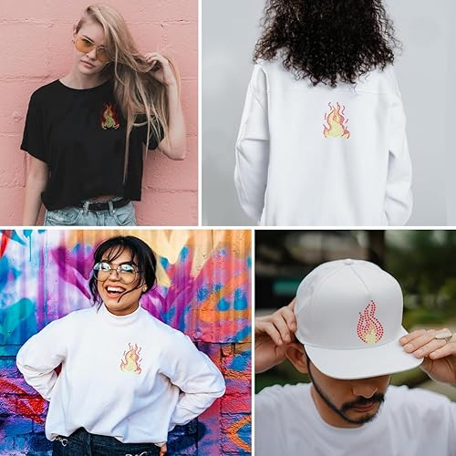 Miniatura 6 de ORIGACH Calcomanía de transferencia de calor con diamantes de imitación de corazón rojo, decoración de reparación de ropa para camiseta, sombrero,