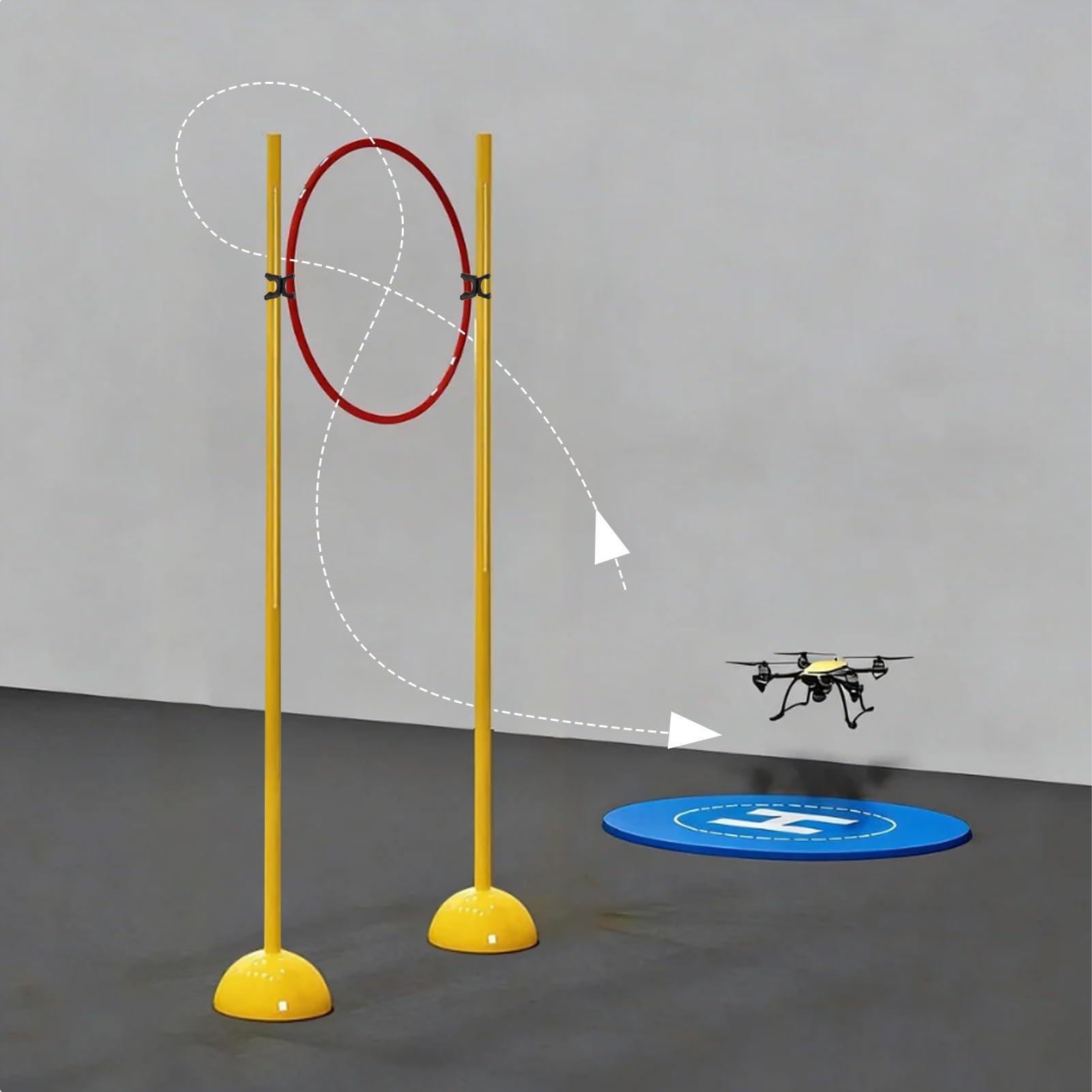 Tor Przeszkód dla Drona Zestaw Profesjonalny Tor Przeszkód do Wyścigów Dronów, Liga Wyścigów Dronów DIY Dla Dzieci i Dorosłych, Sprzęt do Ćwiczeń w Pomieszczeniach(1 Pcs,Diameter 50cm (19 3/4"))