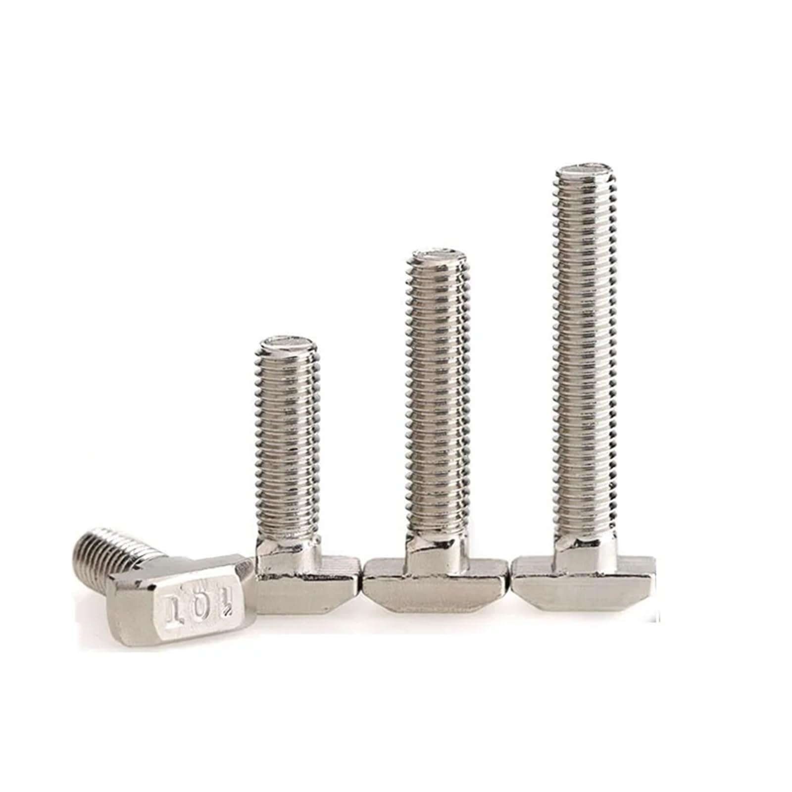 Zestaw śrub i nakrętek do rowków T, Stalowe śruby z łbem młotkowym M5 M6 M8 T Złącze aluminiowe 10 szt. 10-45 mm 20-45 profili(4545-M8-30mm)
