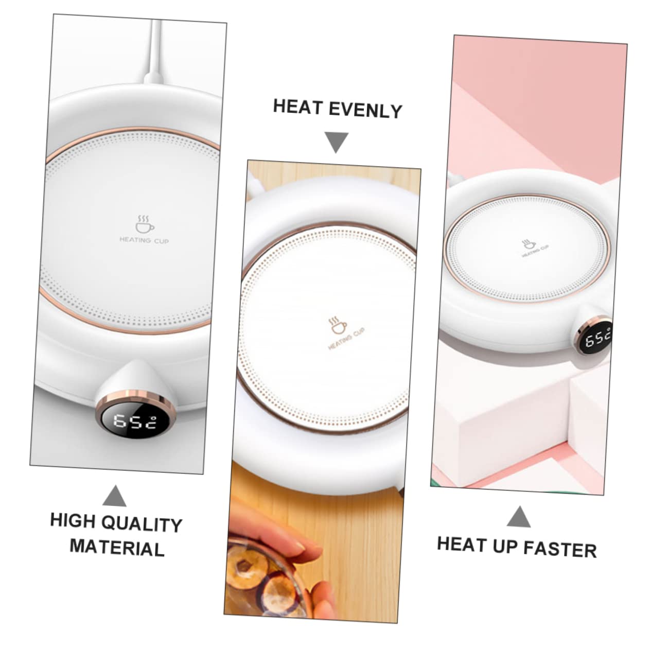 Calentador de Taza USB Pantalla Digital y 3 Niveles de Temperatura, Almohadilla Aislante para Café, Té y Leche Hogar y Oficina