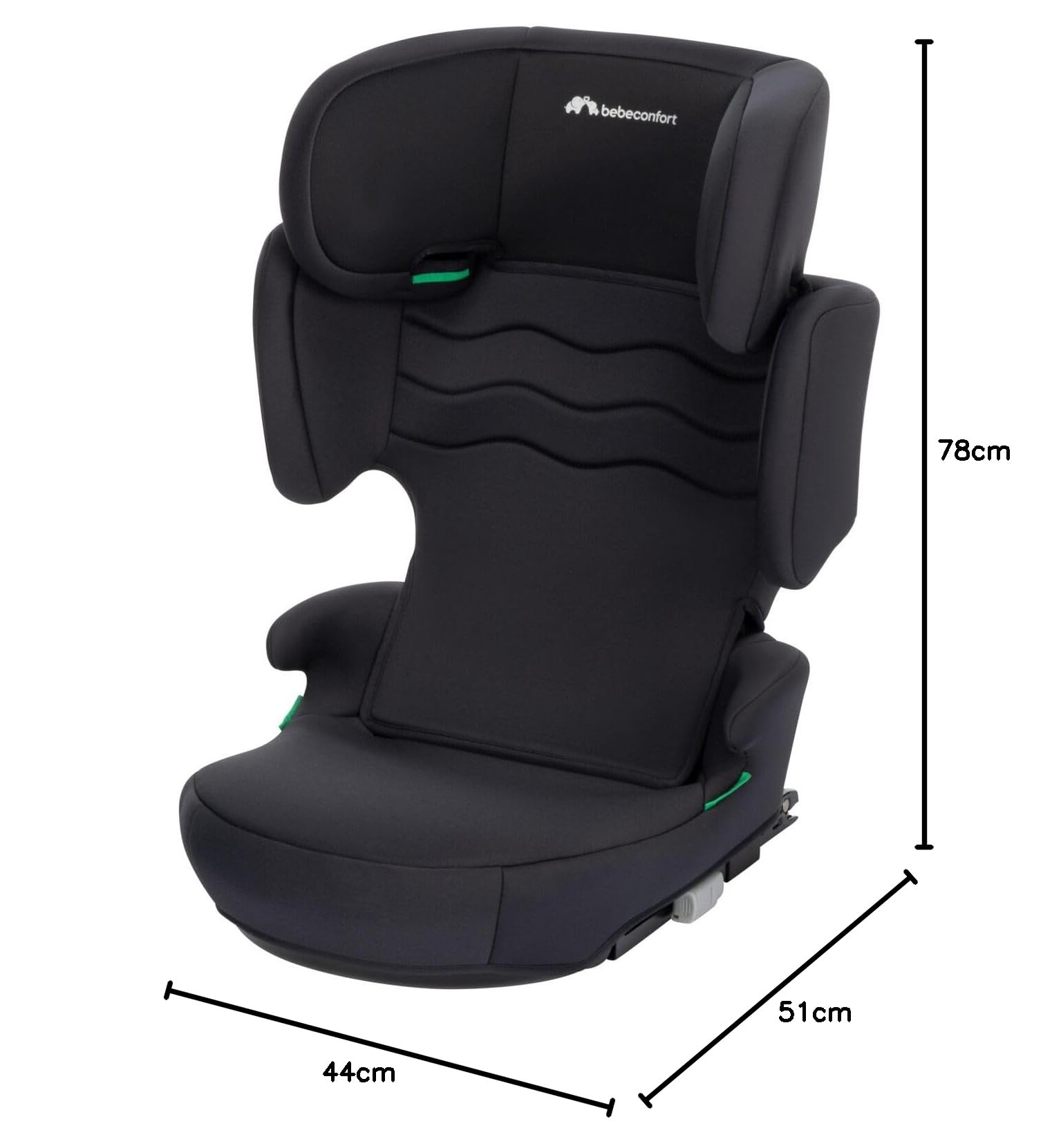 Bebeconfort Hera Fix i-Size Seggiolino con schienale, ISOFIX, I-Size, Installazione con cintura di sicurezza, compatto e leggero, da 3,5 anni fino a 12 anni, 15-36 kg, 100-150 cm, Mineral Black