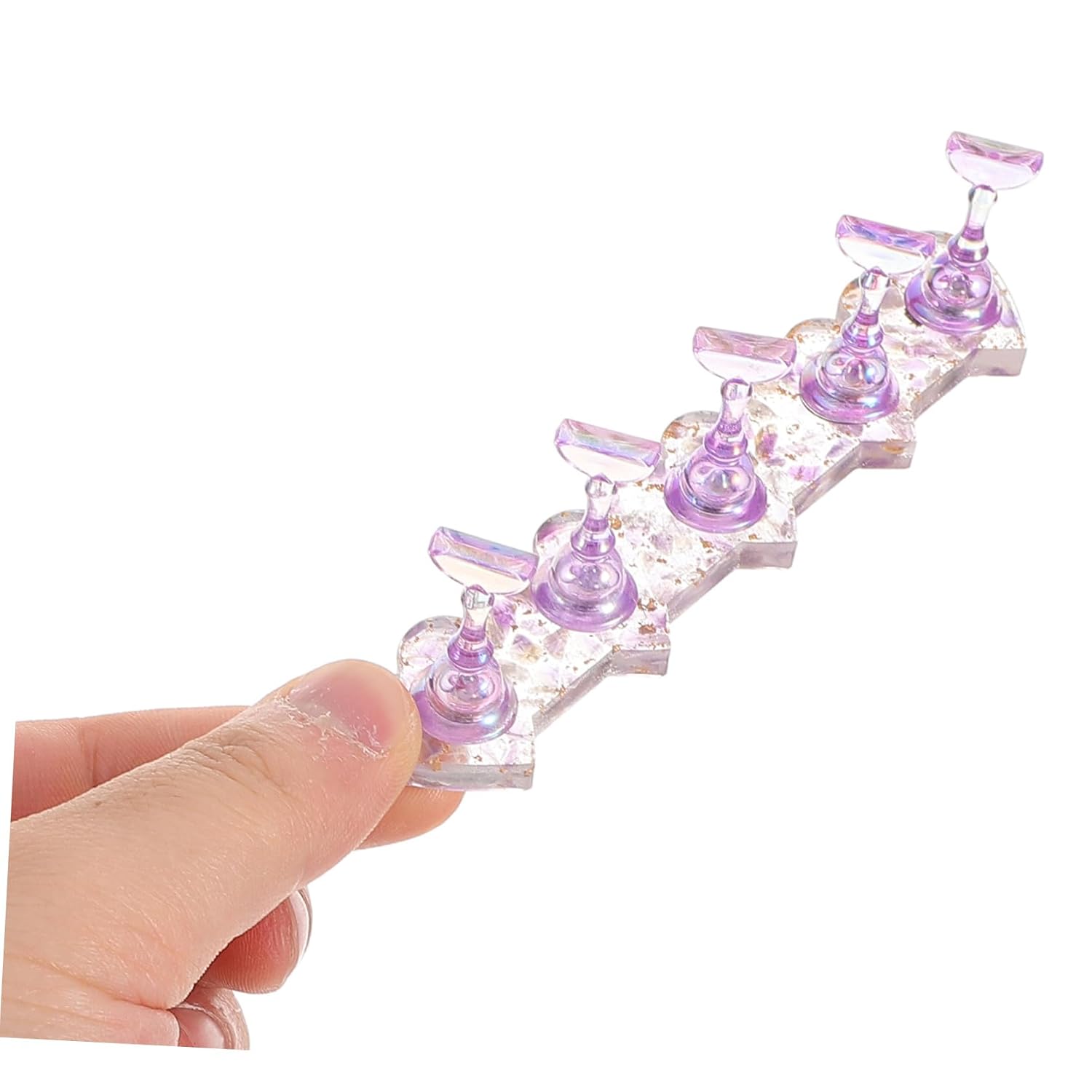 LIFKOME Nail Practice Holder Set 10-Piece Lightweight Practice Stand for Beginners Purple Fake Nail Display Tool Training
