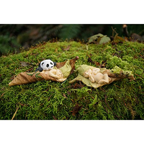 Top Collection Estátua de terrário e jardim de fadas em miniatura, bebê de fada dormindo com sapos