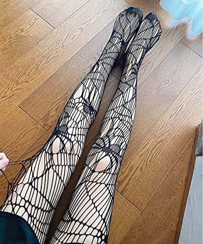 Image of Womens Halloween Stockings Skull Fishnet Tights Spider Web Fishnets