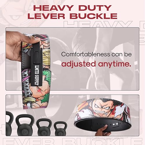 Miniatura 2 de Cinturón de palanca de anime, cinturón de levantamiento de pesas, cinturón de gimnasio de levantamiento de pesas para peso muerto, sentadillas,
