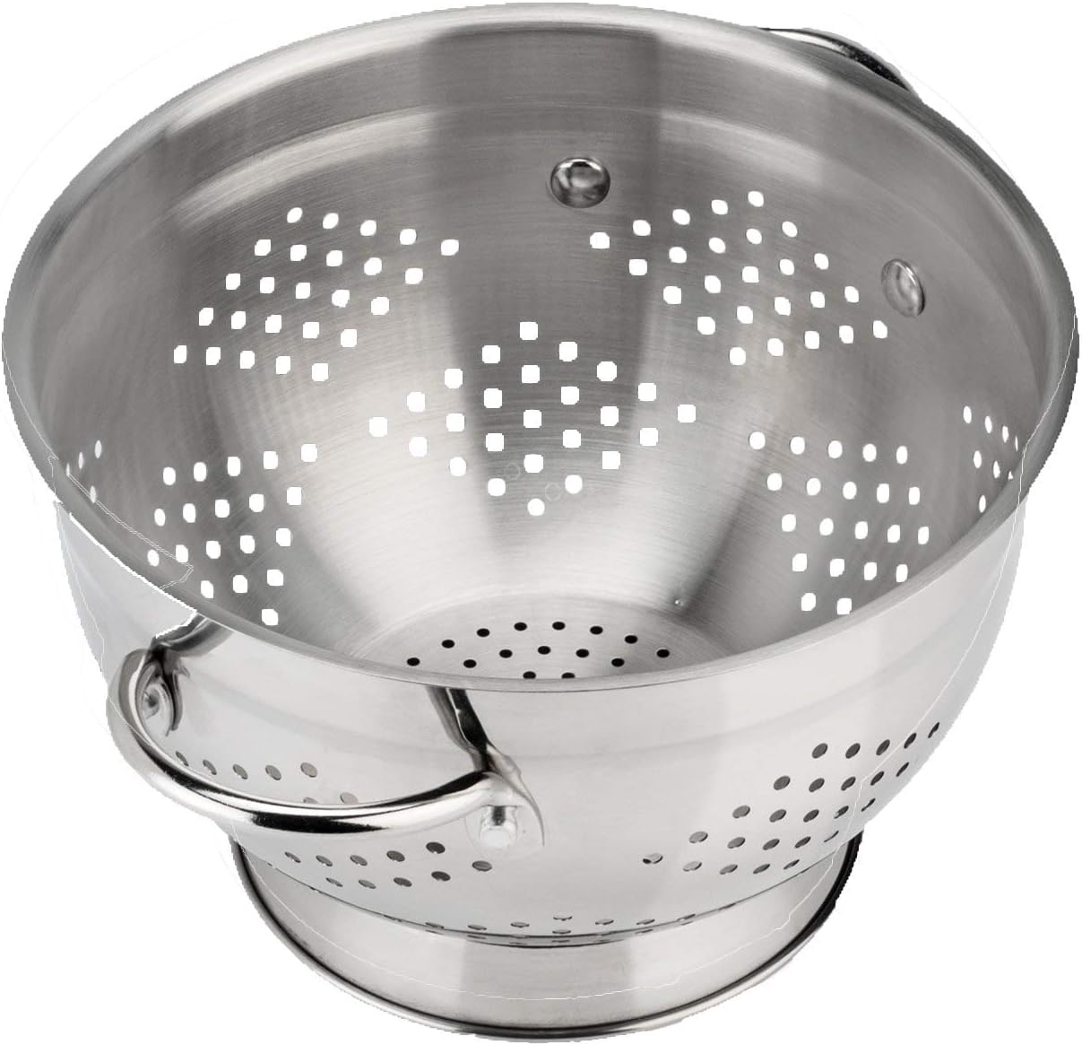 Uniware Professional Stainless Steel German Style Colander, Silver, Heavy Duty (Set of 3 (3 + 5 + 8 Qt))