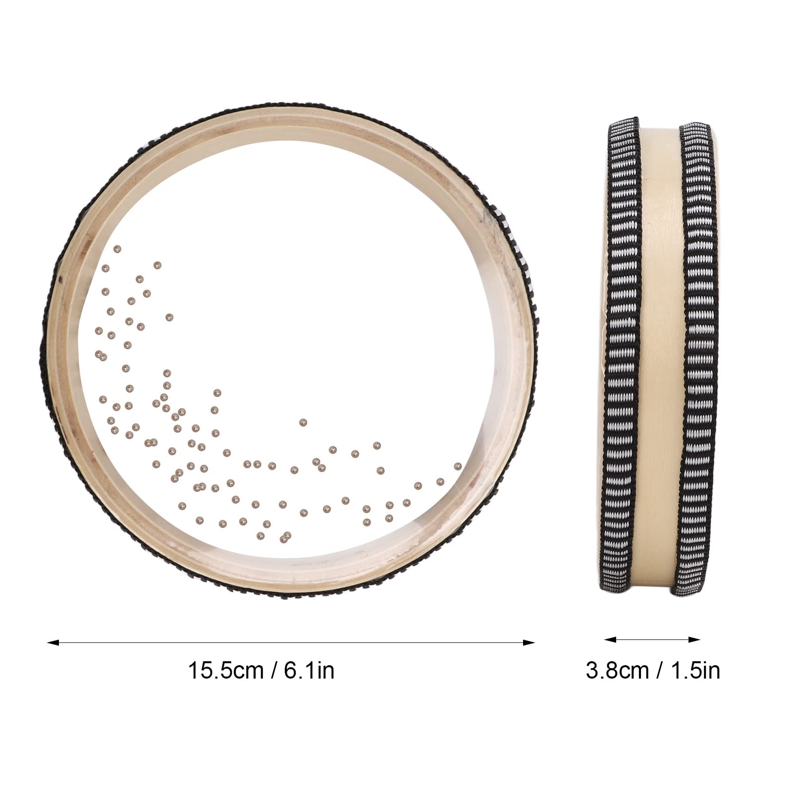 Double-Sided Transparent Wooden Ocean Drum with Wave Balls - Image 2