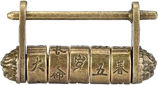 Password Padlock Chinese Vintage Antique Retro Style Combination Password Lock for Drawer Luggage Case Jewelry Box