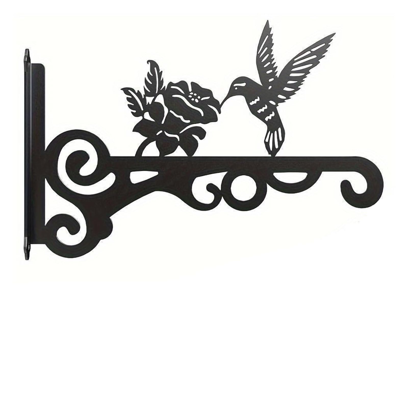 RGOEMHJ Black Metal Plant Hanger - Heavy-Duty, Easy to Install, Required Ideal for Outdoor for Planter Flower(1pc Black)