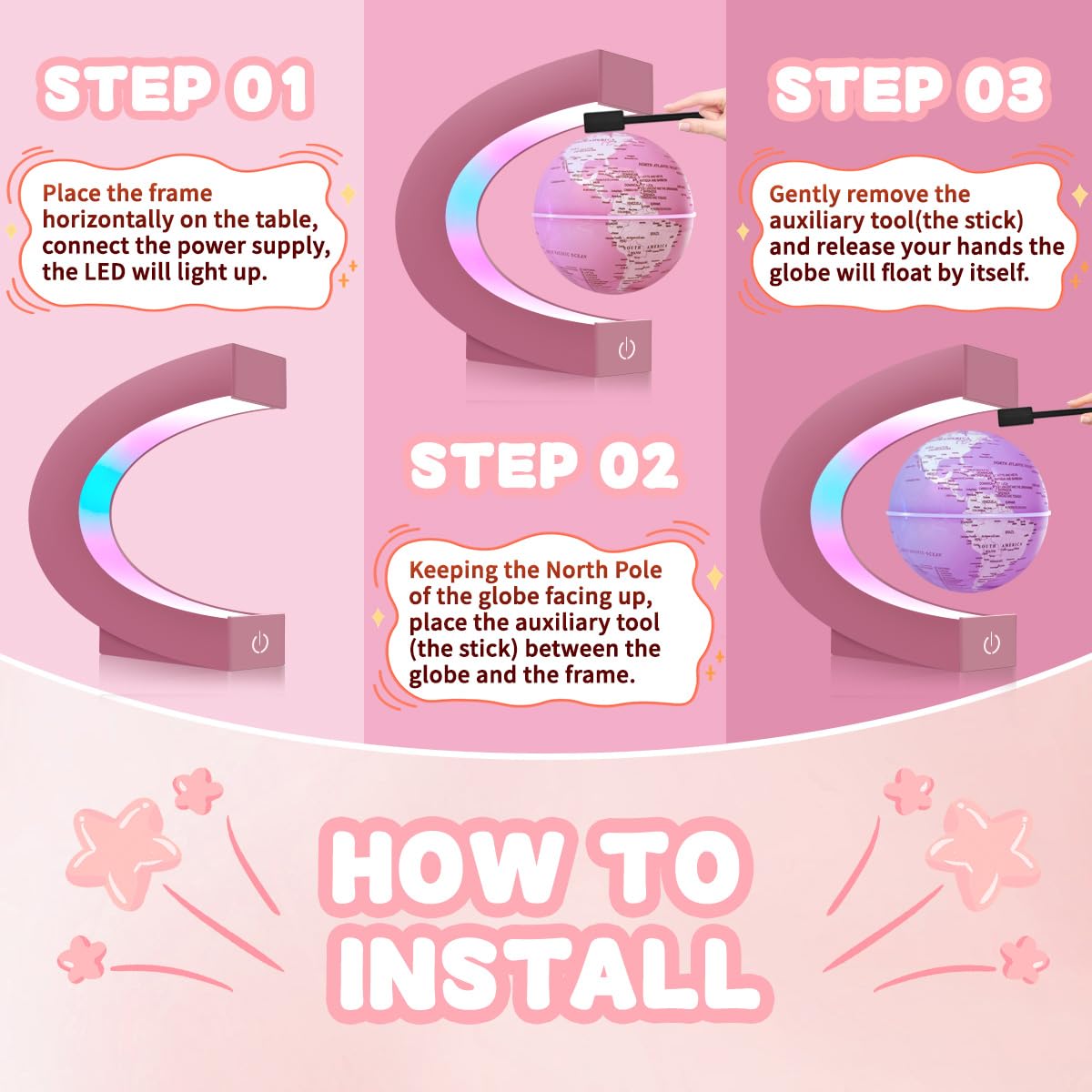 Globo Magnetico Fluttuante Con Luci LED Multicolore - Gadget High-Tech Per Scrivania E Decorazione - Foto 3