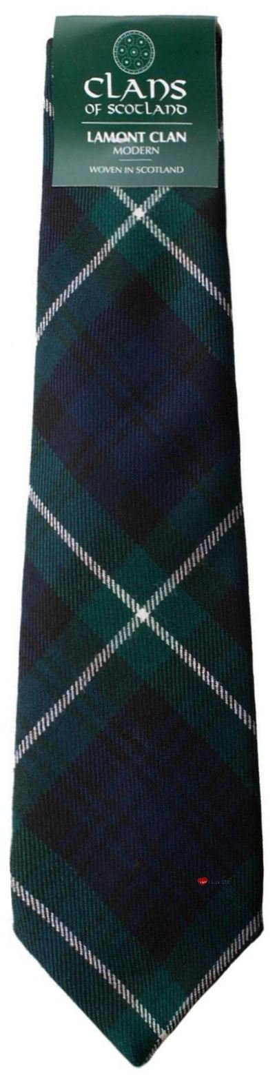I LUV LTD Lamont Clan 100% Wool Scottish Tartan Tie