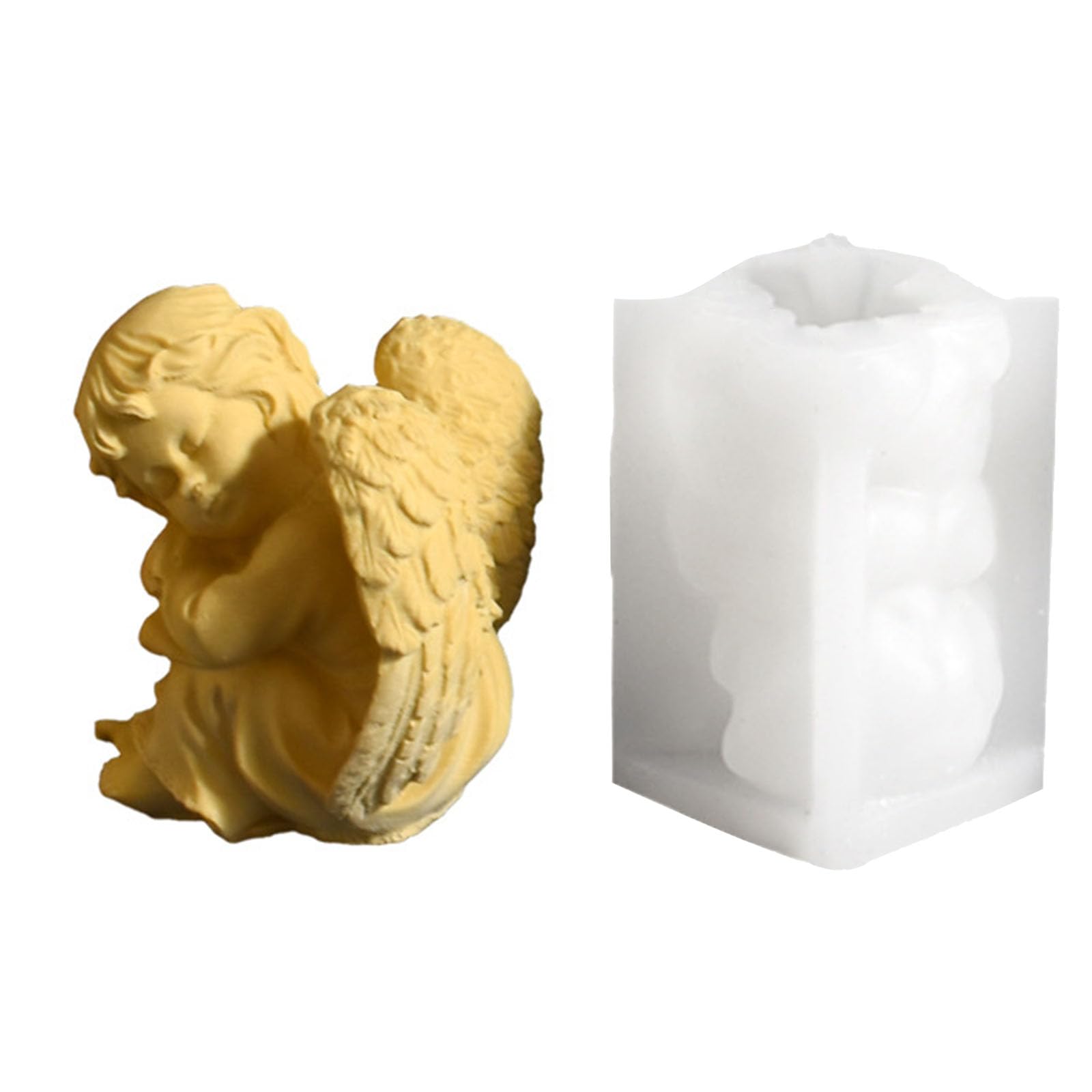 NEWFT Detailed Cherubim Elastomer Flame Cast with Release for Creative Undertakings Multiple Purpose Silicone Molds