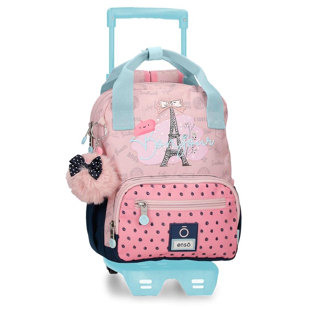 Enso Bonjour Mochila Preescolar con Carro Rosa 23x28x10 cms Poliéster 6,44L
