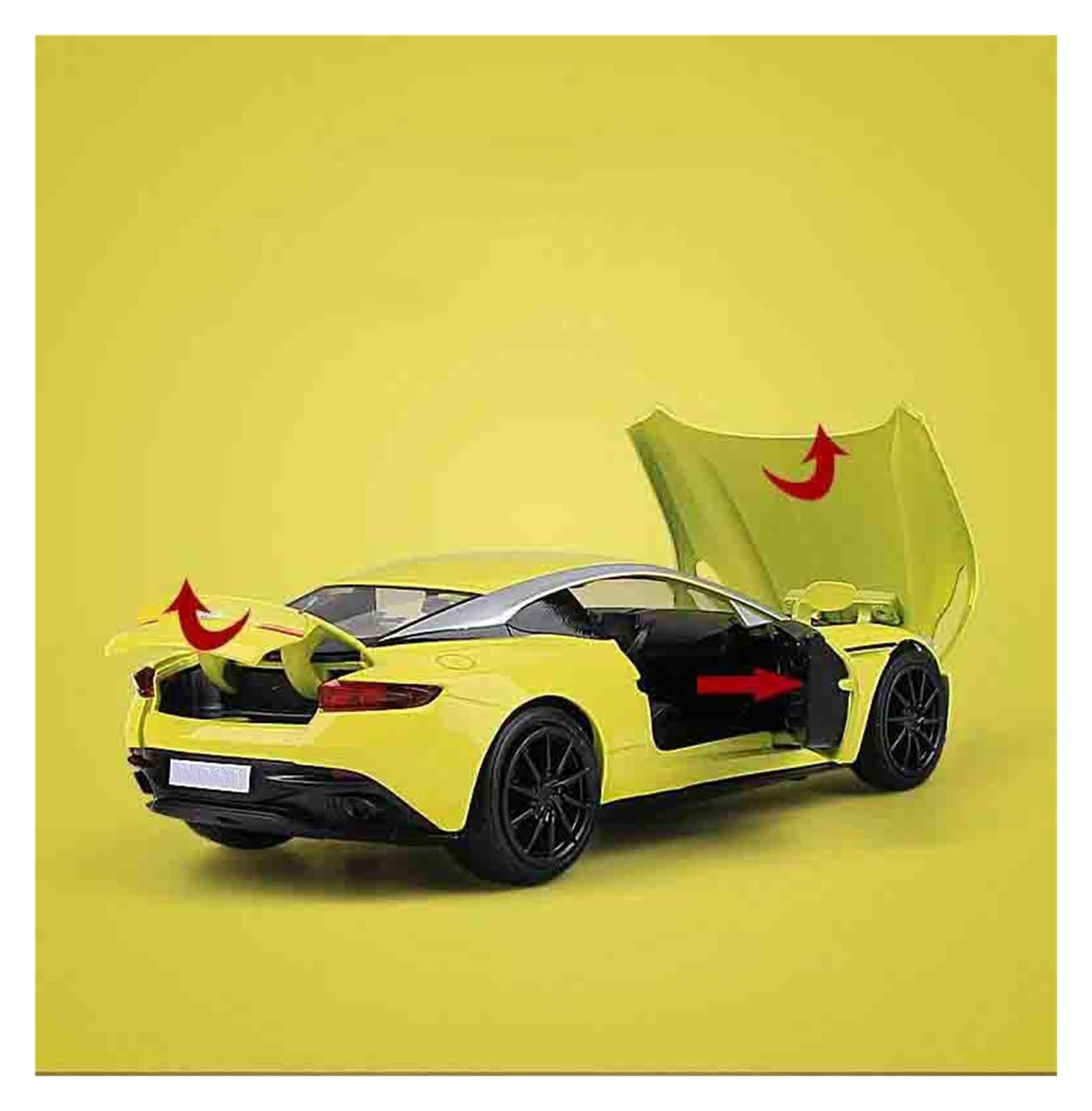 Modellino Pressofuso Auto In Scala Per Aston Martin DB11 AMR Modellino Auto | 1:32 Collezione Metallo Scala Modello(Giallo)