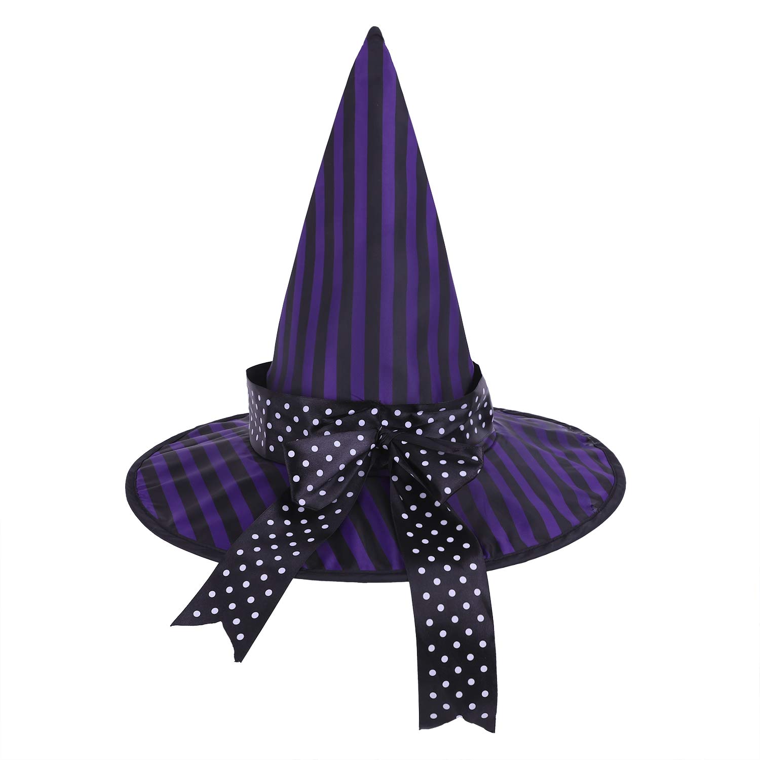 【美品】maxin 黒と紫のリボン付きウールハット Amazon.co.jp: ハロウィン コスプレ 魔女 帽子 かわいい リボン付き