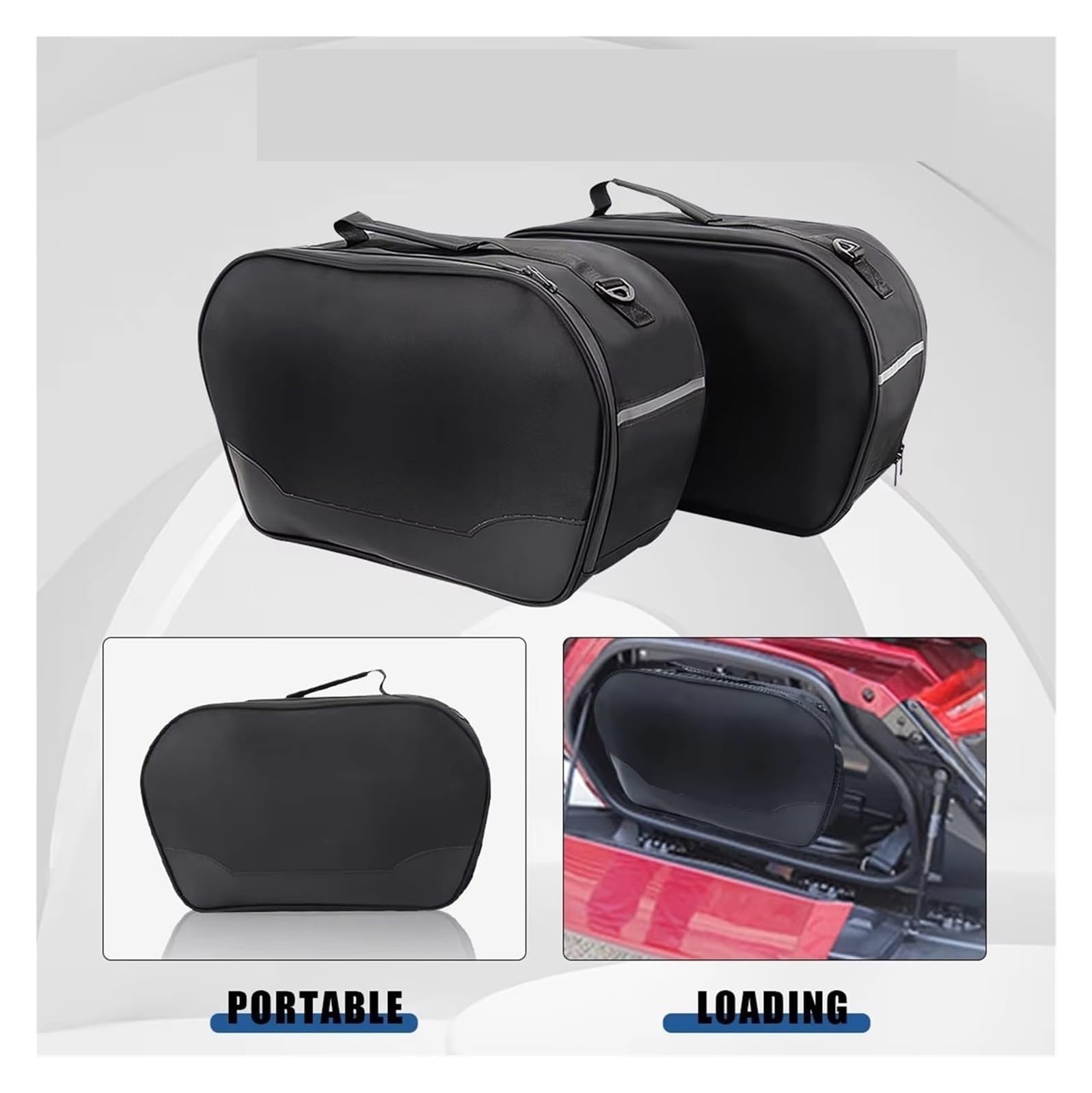 Moto Paraurti Borsa per Gold per Wing per Goldwing per GL1800 per GL 1800 2012-2017 Borse Laterali per Motociclette Interne Sinistra Destra Bauletto Bagaglio Sella(Black 2 PCS)