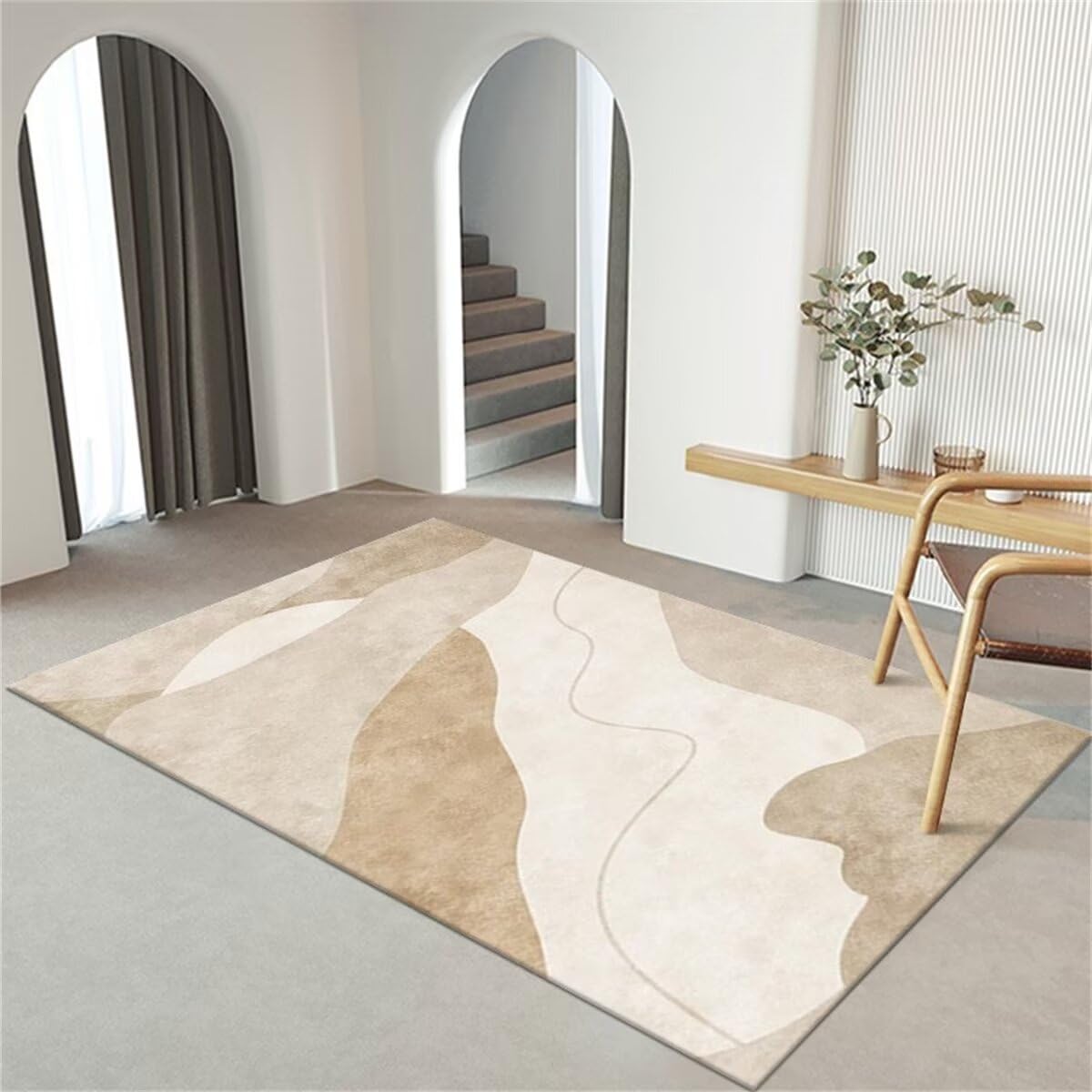 Moquette sol tapis chambre enfants gris 140x200cm à lignes géométriques
